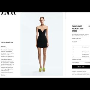 ZARA Sweetheart Neckline Mini Dress